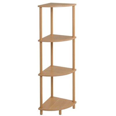 Étagère d'angle 4 plateaux en bois et métal 30x30x110cm WADIGA