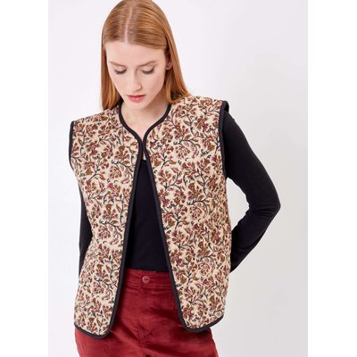 Veste sans manches réversible matelassée imprimée en coton GIA LA FIANCÉE