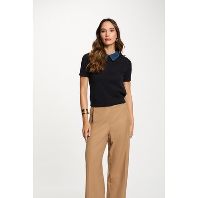 Pull court col chemise MORGAN