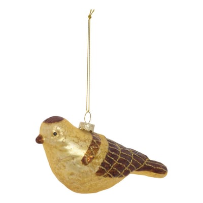 Suspension de sapin oiseau en verre doré 13 cm FEERIC LIGHTS & CHRISTMAS