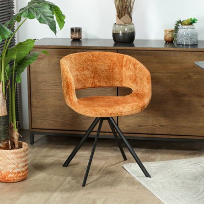 Fauteuil de table contemporain velours doré (lot de 2) FLORENCE PIER IMPORT