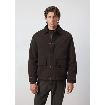 Quilted jacket with corduroy collar MANGO MAN