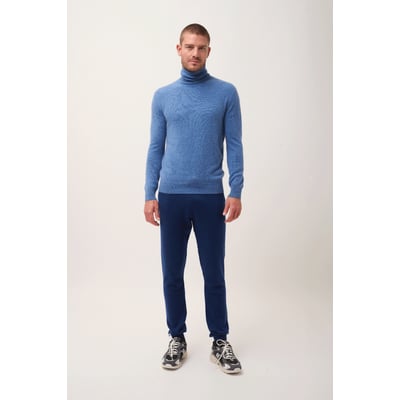 Pull Col Roulé Bleu Denim Connor JUST CASHMERE