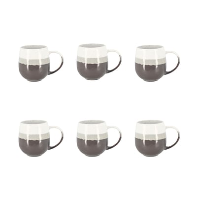 Lot de 6 mugs en grès 44cl, RIGA NOVASTYL