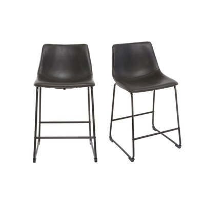 Tabourets de bar design noir H61 cm (lot de 2) NEW ROCK MILIBOO