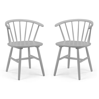 Kingsgate Curved Spindle Back Rubberwood Dining Chairs (Set of 2) SO'HOME
