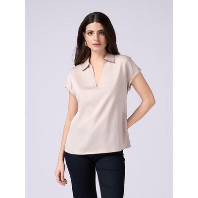 T-shirt avec devant en satin uni OLTRE