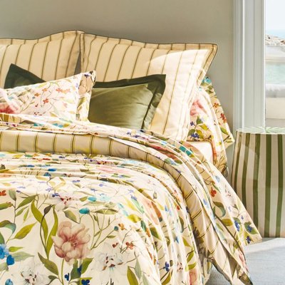 Drap Plat en Satin de coton  GIARDINO BLANC DES VOSGES