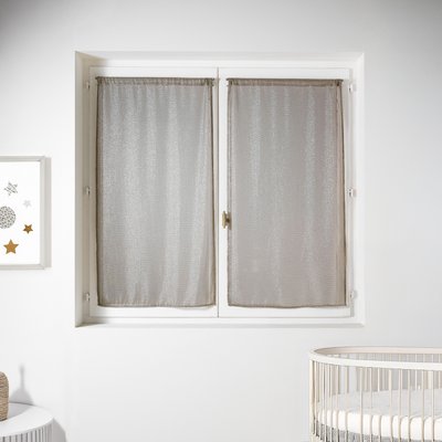 Voilage paire en maille avec des fils fil textile argentés HOME MAISON