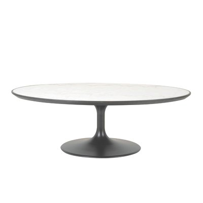 Table basse ovale en marbre blanc TULIPE CALICOSY