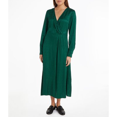 Robe longue jacquard monogramme, manches longues TOMMY HILFIGER