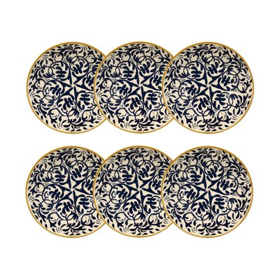 Lot de 6 assiettes creuses à motif en grès 20cm, HERACLEE NOVASTYL