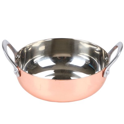 Plat rond de présentation en inox doré rose 13x17x7.5cm WADIGA