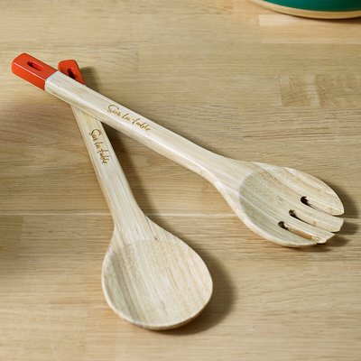 2-Piece Colour Me Happy Bamboo Salad Servers in Red SUR LA TABLE 