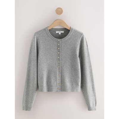 Cardigan slim doux ras du cou avec laine NEXT