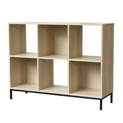 Etagère de rangement 6 cases avec pieds métal CALICOSY