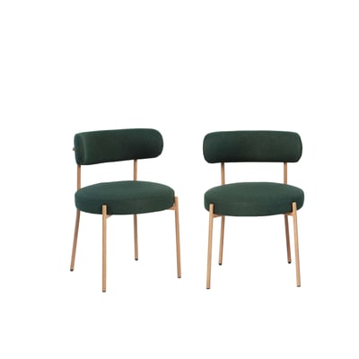 Chaises tissu pieds métal (lot de 2)  NOA BAÏTA