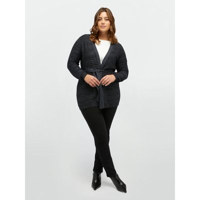 Cardigan fil textile à rayures barrées FIORELLA RUBINO