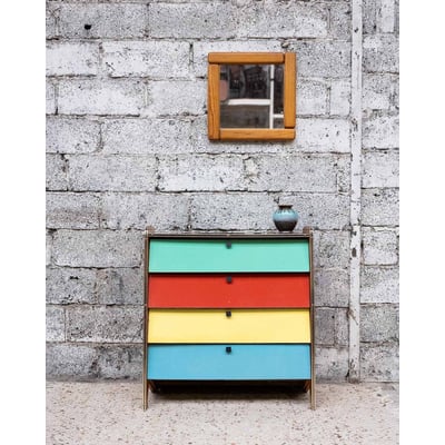 Commode ultra colorée Olga N°1049 - Bon état DEBONGOUT