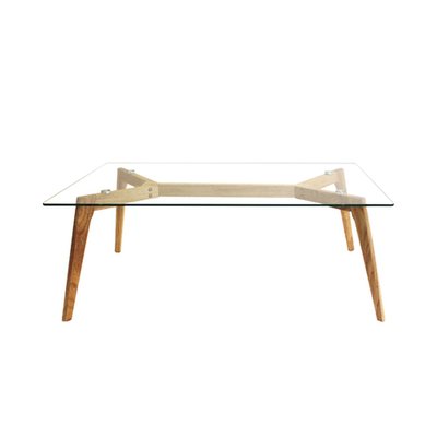 Table basse rectangulaire design bois et verre Alexia THE HOME DECO FACTORY