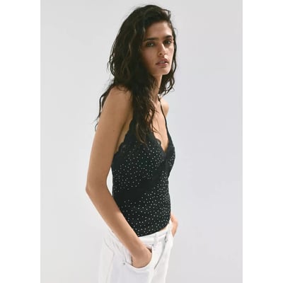 Crop top à pois MANGO