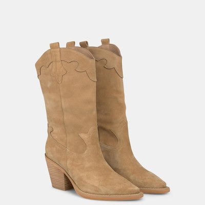 Bottines en cuir à talons, pointues avec broderie ALMA EN PENA