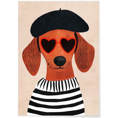 Affiche Chien chic parisien L'AFFICHERIE