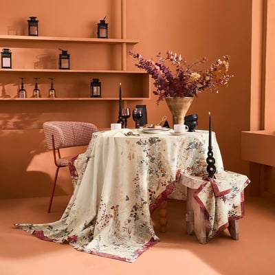 Nappe lin & coton lavé VINTAGE FLOWERS GARNIER THIEBAUT