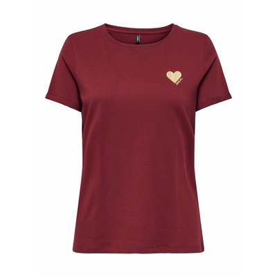 T-shirt stampa piccolo cuore davanti ONLY