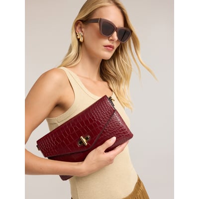 Pochette plate effet croco MOTIVI
