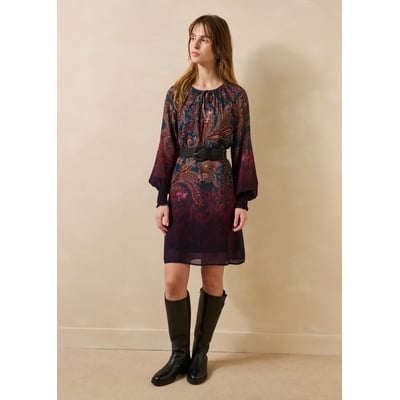 Robe courte à imprimé manches longues LA FEE MARABOUTEE