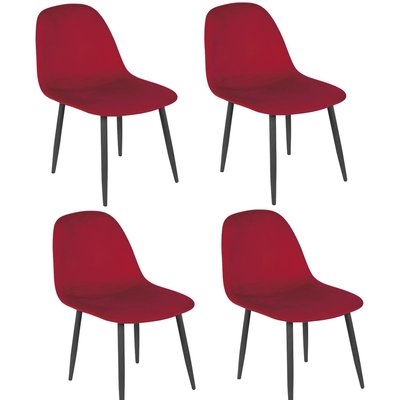 Lot de 4 Chaises de table design velours Inoui TOILINUX