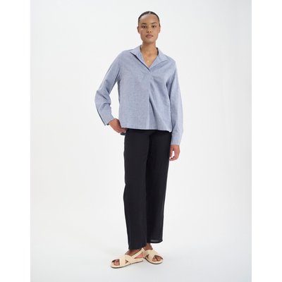 Top Noa en lin mélangé bleu denim INES DE LA FRESSANGE PARIS