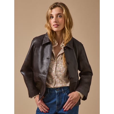 Veste en cuir CYRILLUS