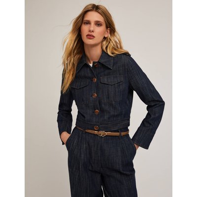 Veste courte en toile de coton effet denim MOTIVI