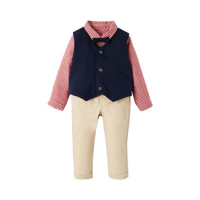 Ensemble de fêtes 4 pièces  chemise + pantalon + gilet + noeud pap' VERTBAUDET