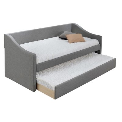 Lit gigogne en tissu gris clair 90x190 cm BEKKER MILIBOO