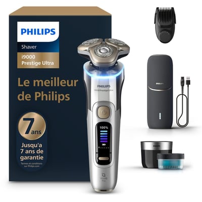 Rasoir électrique XP9404/46 Serie i9000 prestige ultra 100 % étanche avec Skin IQ et boitier de recharge UV PHILIPS