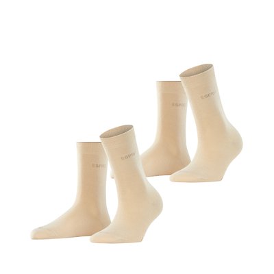 Chaussettes Uni 2-Pack Coton (biologique) ESPRIT