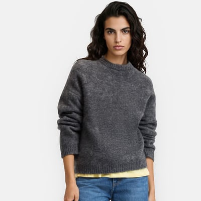 Maglione a girocollo in misto alpaca spazzolato, Signature AZELIE LA REDOUTE COLLECTIONS
