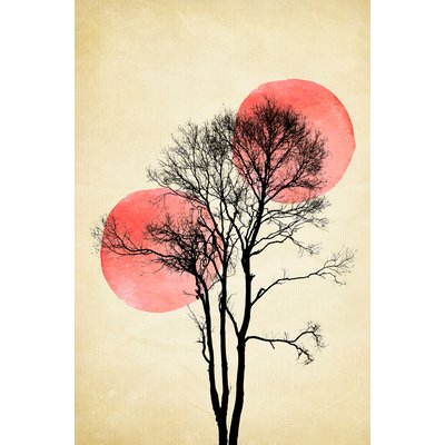 Tableau abstrait lune et soleil d'hiver HEXOA