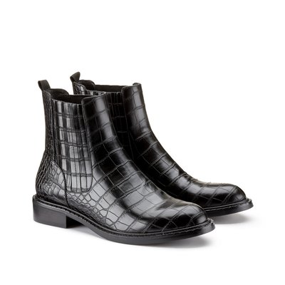 Bottines noires croco La Redoute