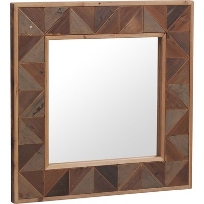 Miroir carré bois recyclé ambiance naturelle et chaleureuse RECOLLECTION