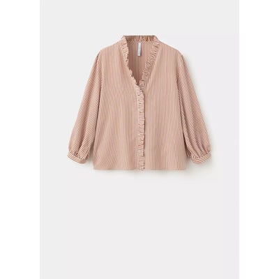 Blouse rayée avec détail à volant MANGO