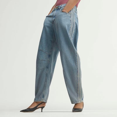 Jean barrel taille haute adidas Originals
