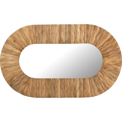 Miroir mural ovale en bois RECOLLECTION