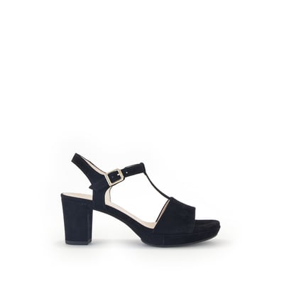 Sandales en cuir velours à talon décroché block GABOR