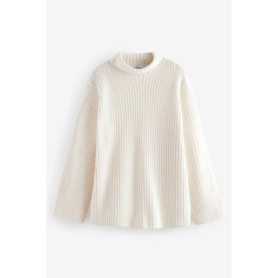 Pull côtelé long en maille à col roulé NEXT