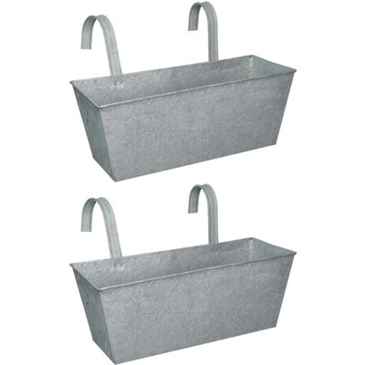 Jardinière balcon en zinc à suspendre (Lot de 2) JARDINDECO