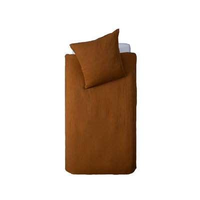 Housse de couette + taie Gaze de coton enfant uni EDEN